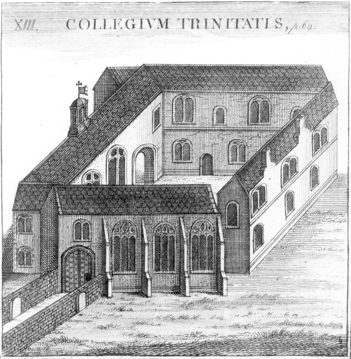Durham College, drawn in the 17th century, from an album produced on the occasion of the visit of Queen Elizabeth I to Oxford. 